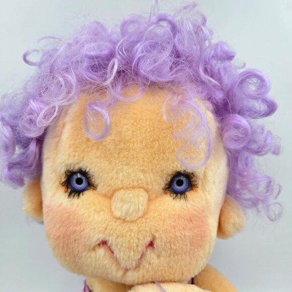 Vintage Kenner Hugga Bunch Impkins Nuzzler Plus Baby Purple Hair Plush Doll 1985 - Picture 4 of 15